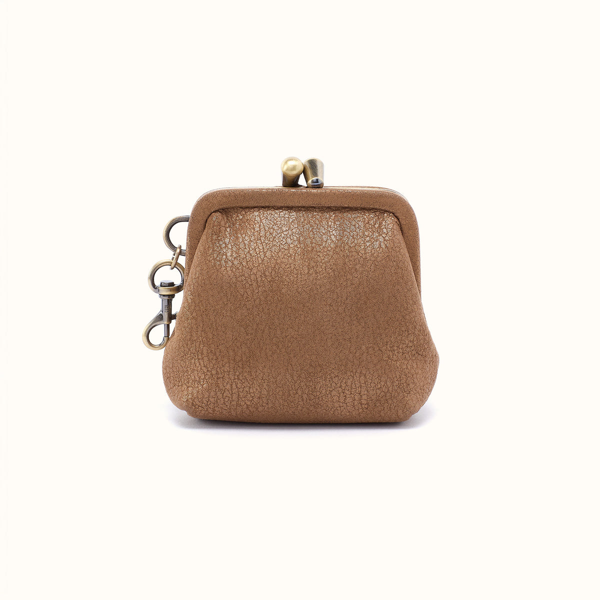 Alba Frame Clip Pouch In Metallic Leather