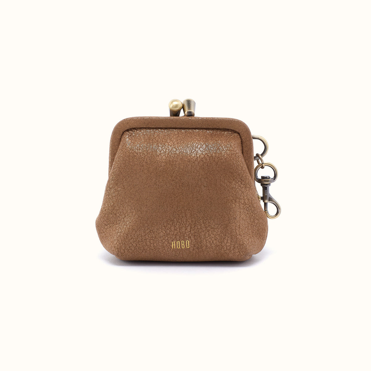 Alba Frame Clip Pouch In Metallic Leather