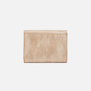 Lumen Medium Bifold Compact Wallet in Metallic Leather - Gold Leaf