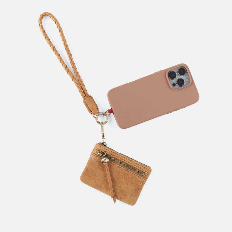 Lasso Phone Wristlet In Buffed Leather - Whiskey