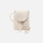 Fern Crossbody in Metallic Leather - Cloud Shimmer