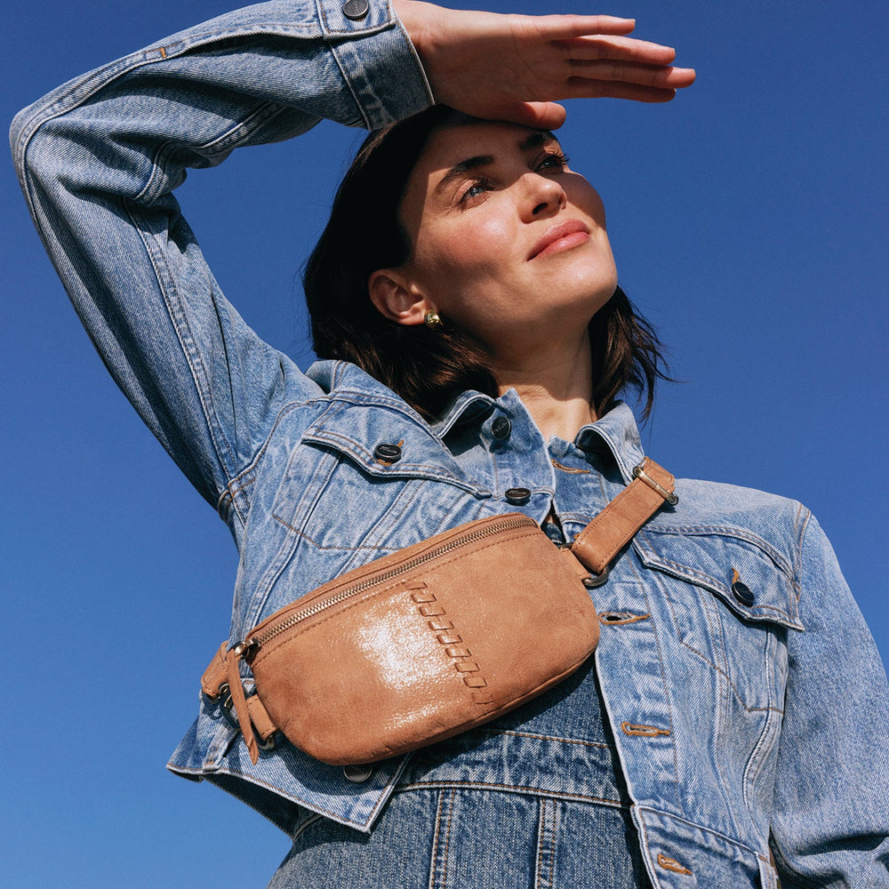 Fern Belt Bag In Buffed Leather Whiskey HOBO