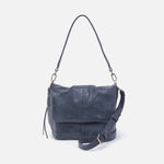 Harley Convertible Shoulder Bag in Buffed Leather - Indigo Sky
