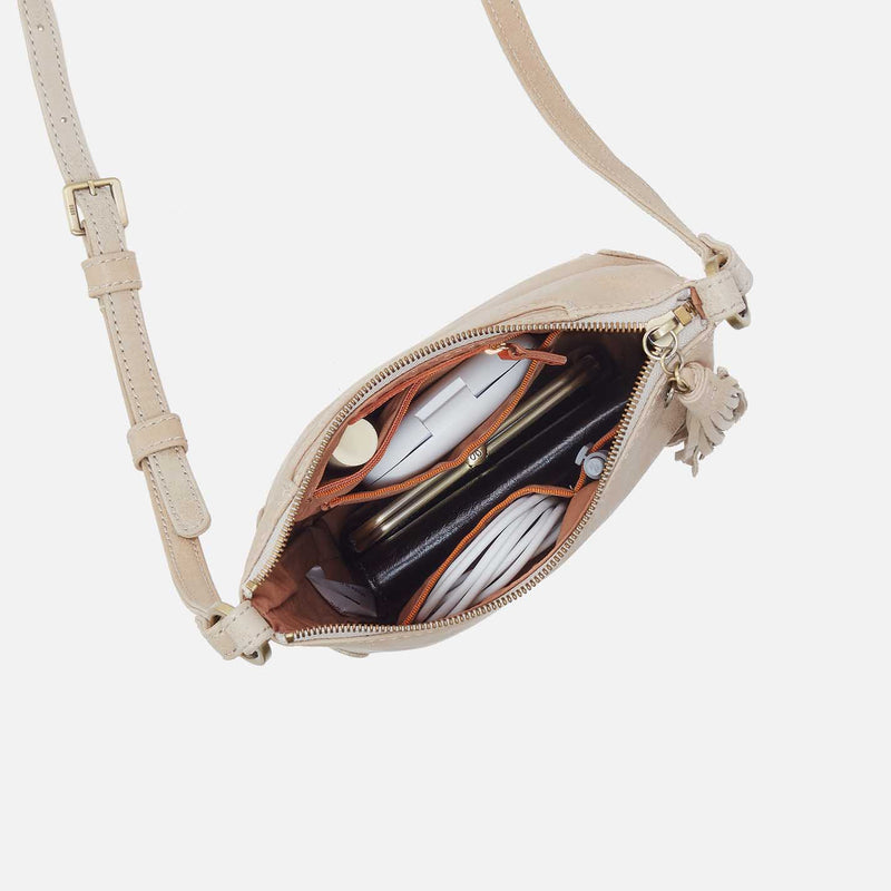 Lexi Crossbody in Buffed Leather - Frosted Pearl