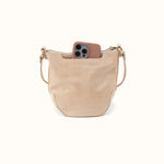 Lexi Crossbody in Buffed Leather - Frosted Pearl