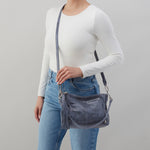 Kori Crossbody in Buffed Leather - Indigo Sky