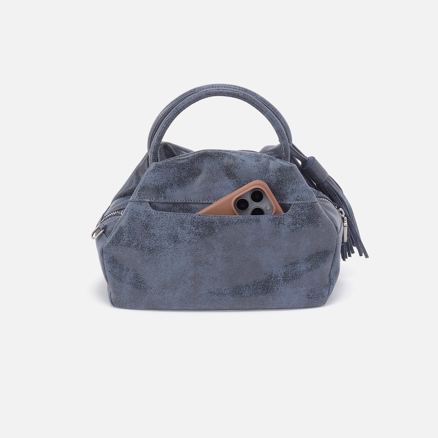 Darling Small Satchel in Buffed Leather - Indigo Sky – HOBO