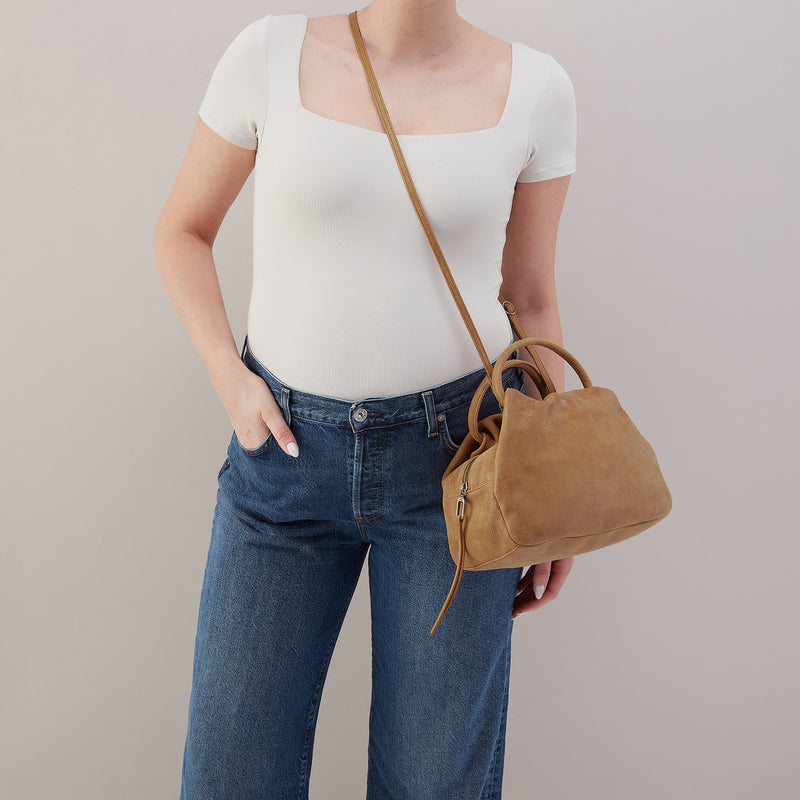 Darling Small Satchel In Buffed Leather - Whiskey