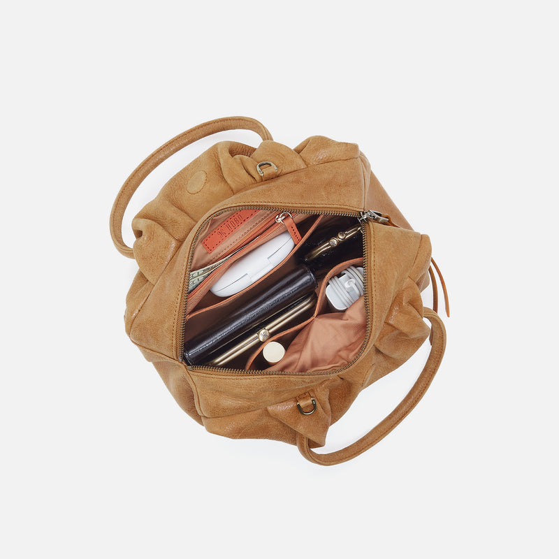 Darling Small Satchel In Buffed Leather - Whiskey