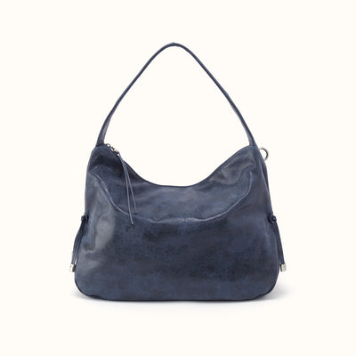 Kori Hobo in Buffed Leather - Indigo Sky
