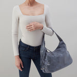Kori Hobo in Buffed Leather - Indigo Sky