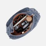 Kori Hobo in Buffed Leather - Indigo Sky