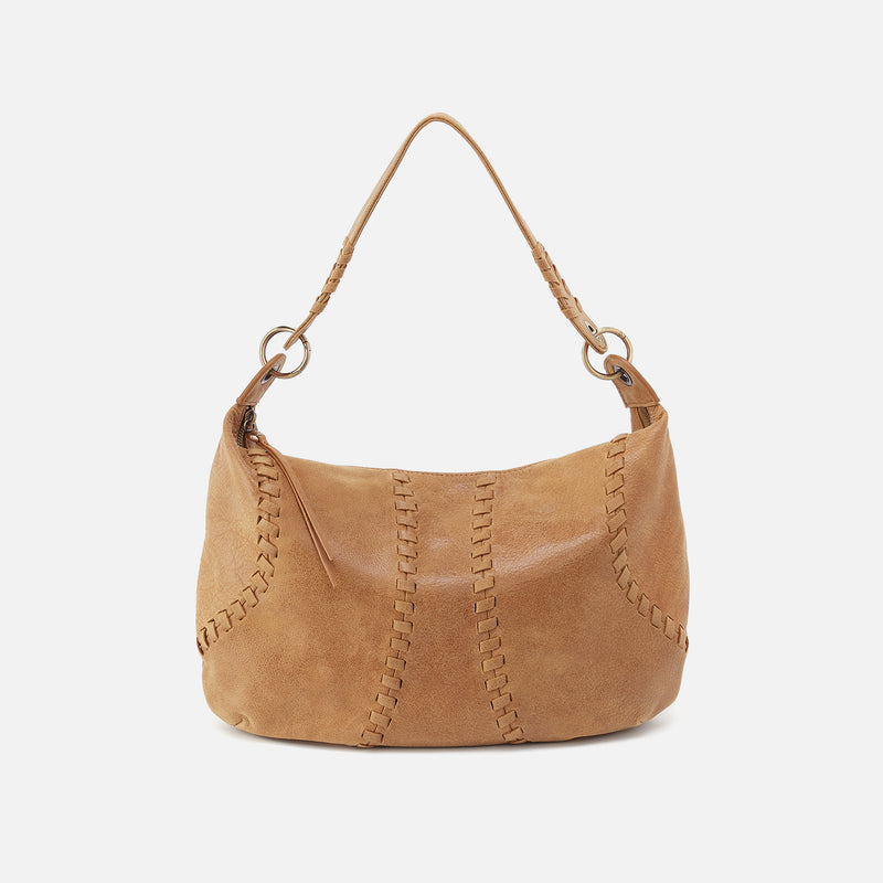 Opal Shoulder In Buffed Leather - Whiskey