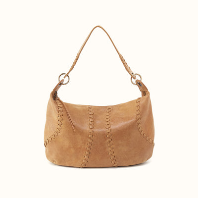 Opal Shoulder In Buffed Leather - Whiskey