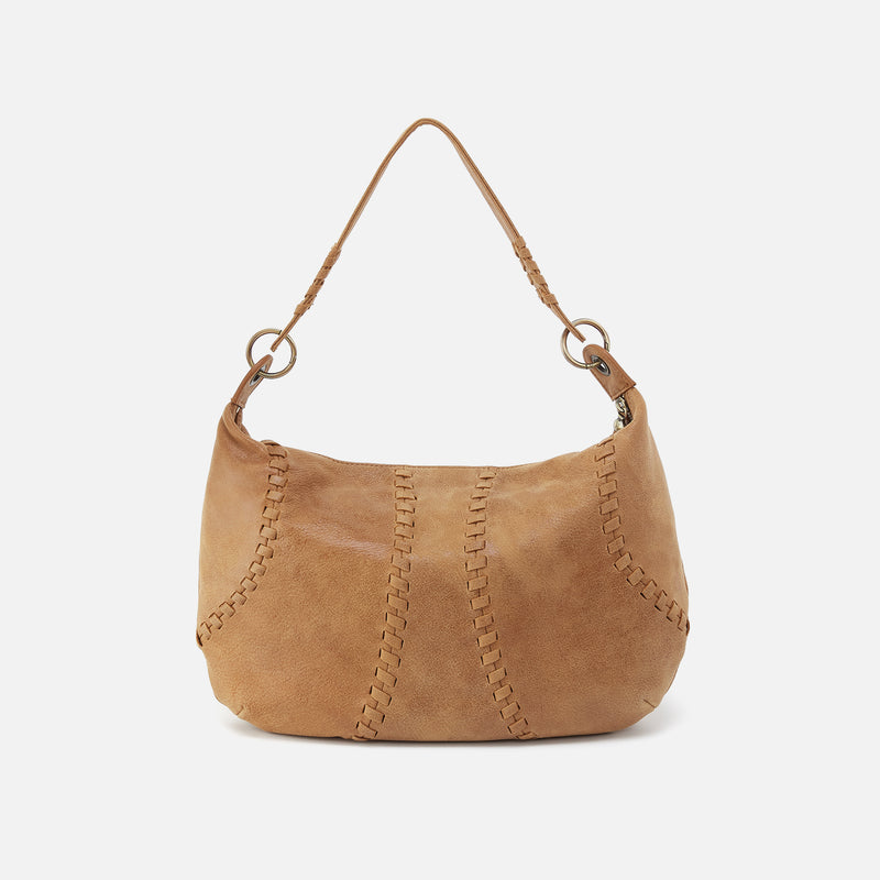 Opal Shoulder In Buffed Leather - Whiskey