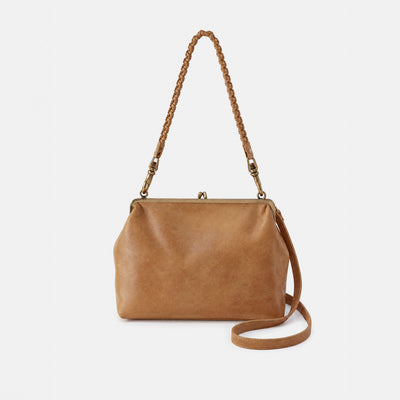Alba Frame Large Shoulder Bag In Buffed Leather - Whiskey