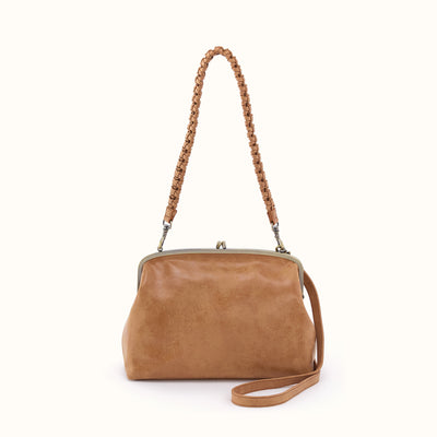 Alba Frame Large Shoulder Bag In Buffed Leather - Whiskey
