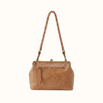 Della Frame Large Shoulder Bag In Buffed Leather - Whiskey