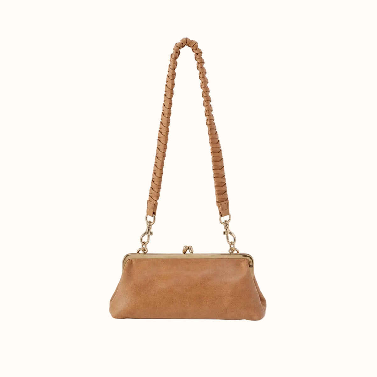 Della Frame Small Shoulder Bag In Buffed Leather - Whiskey