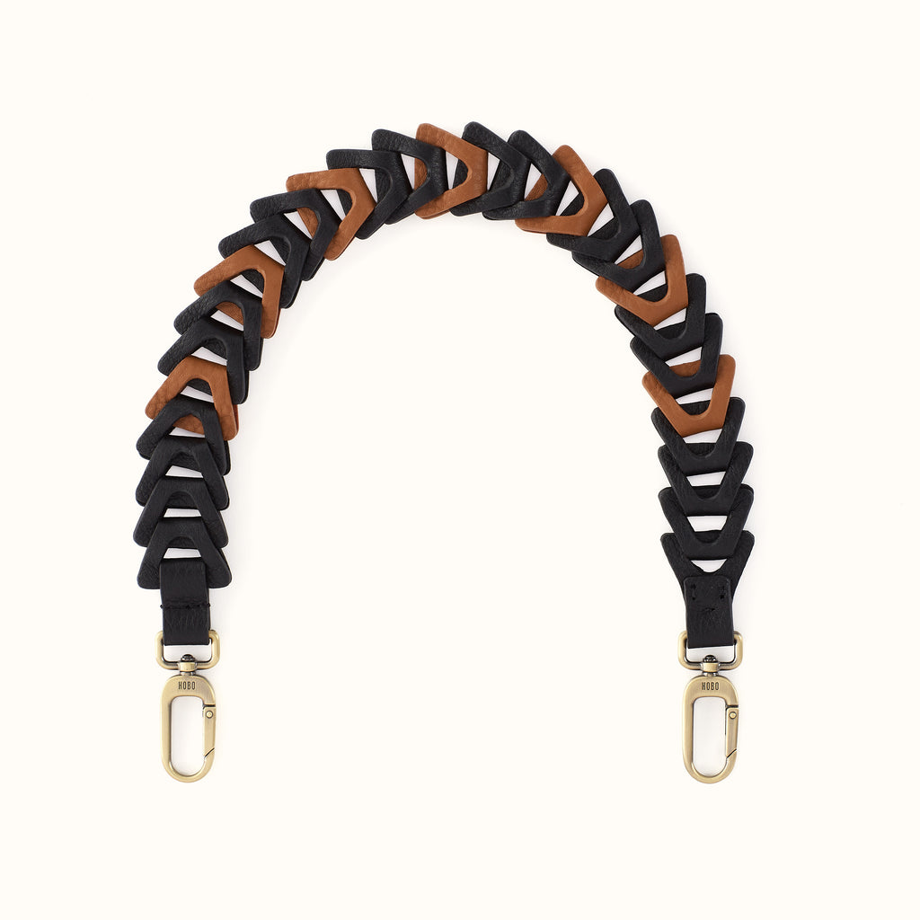Petty Leather Link Strap in Pebbled Leather - Black – HOBO