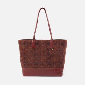 Hobo Shopper Tote in Tapestry Fabric With Leather Trim - Arabesque