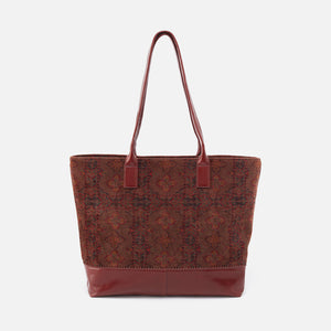 Hobo Shopper Tote in Tapestry Fabric With Leather Trim - Arabesque