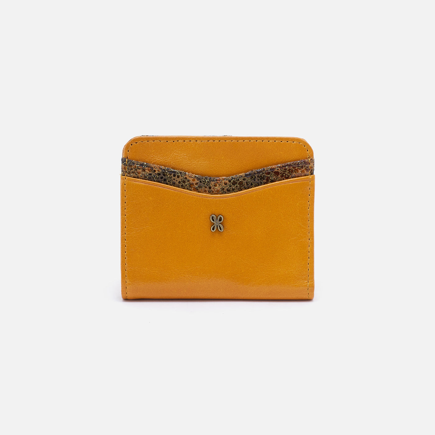 Max Mini Bifold Compact Wallet in Mixed Leathers - Warm Amber