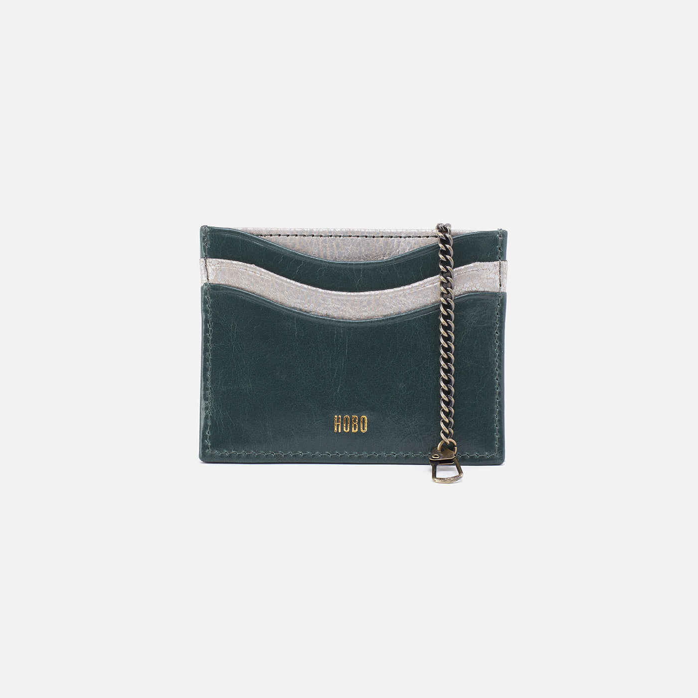 Max Card Case in Mixed Leathers - Sage Leaf