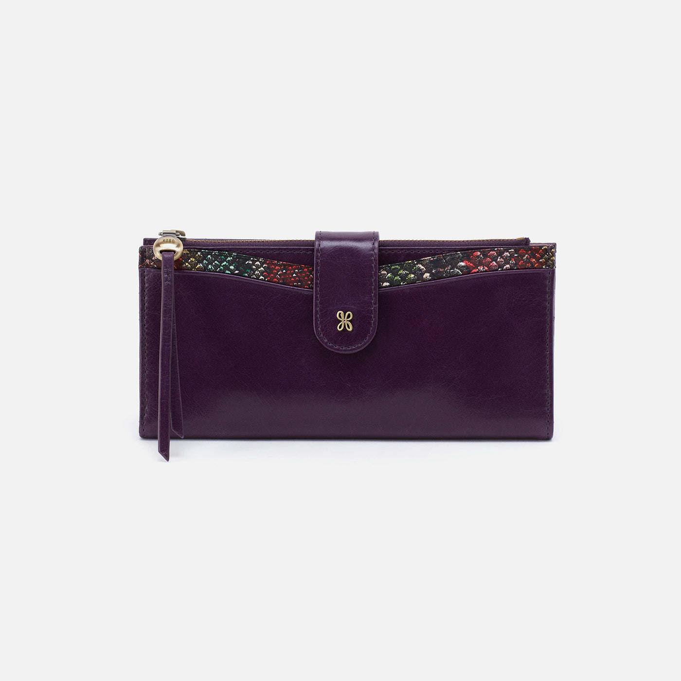 Max Continental Wallet in Mixed Leathers - Deep Purple