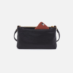 Darcy Double Crossbody in Pebbled Leather - Black