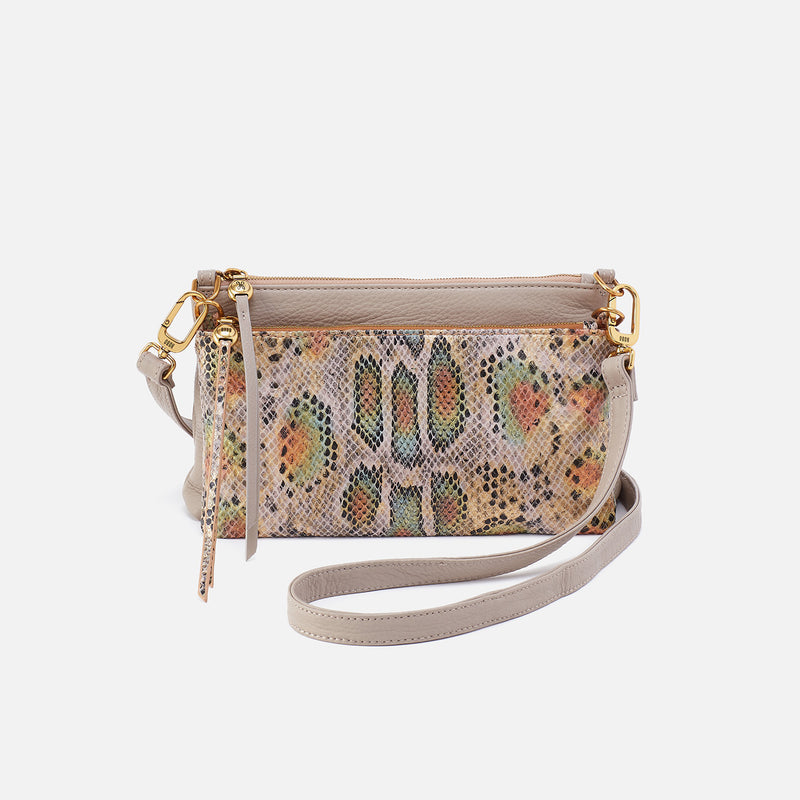Darcy Double Crossbody in Pebbled Leather - Taupe