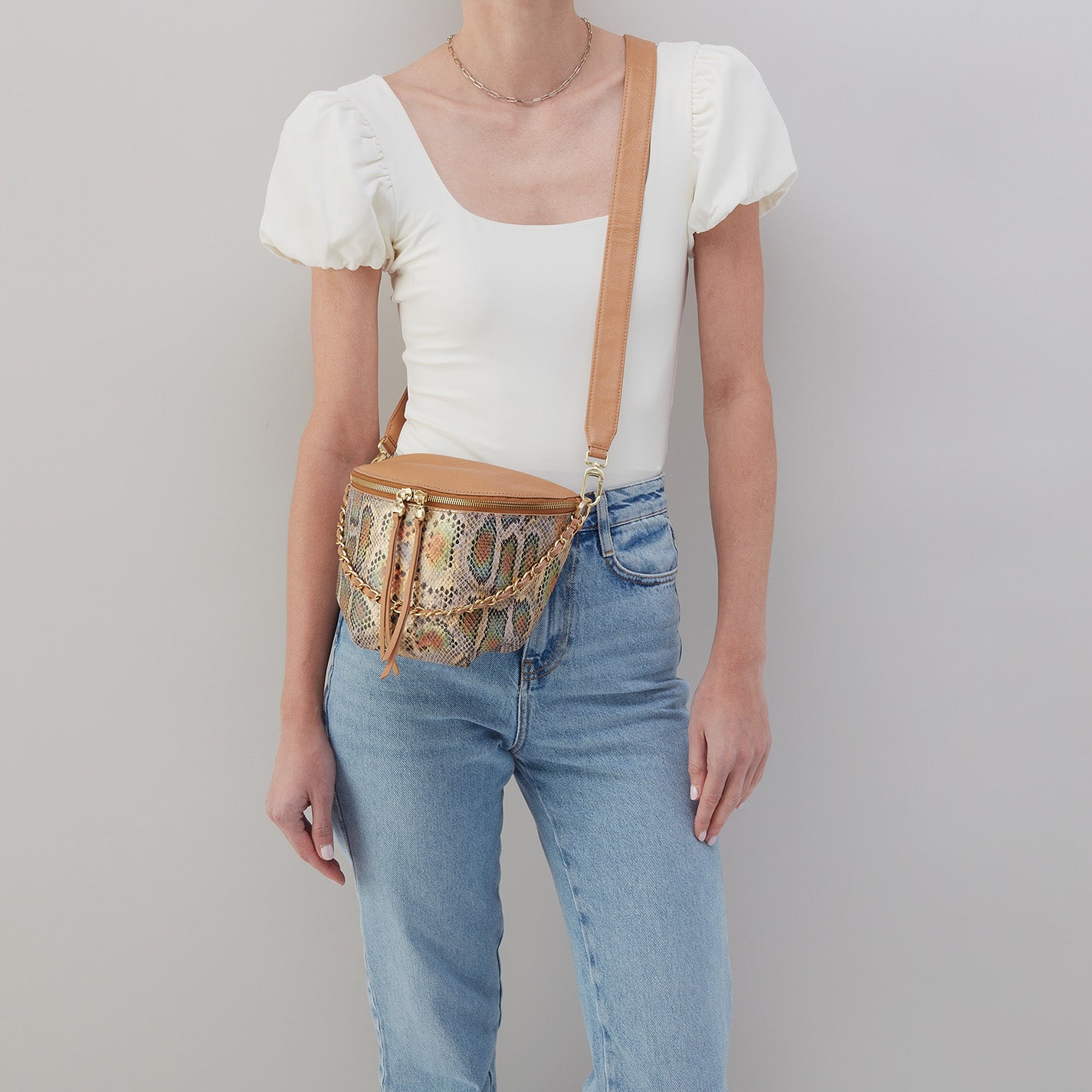 Snake print belt bag deals