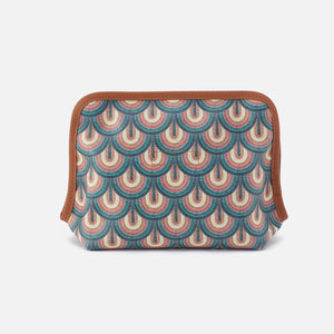 Beauty Cosmetic Pouch In Coated Canvas - Teal Temptation