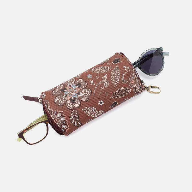 Spark Double Eyeglass Case in Coated Canvas - Country Road Bloom Canvas