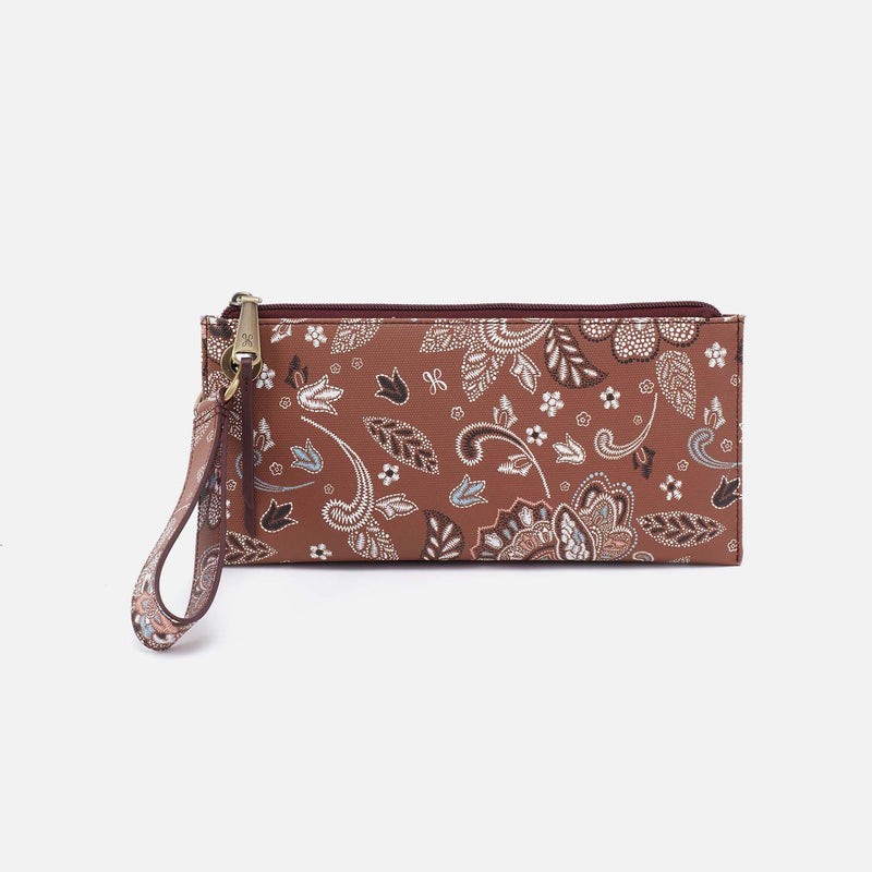 Vida Wristlet in Coated Canvas - Country Road Bloom Canvas