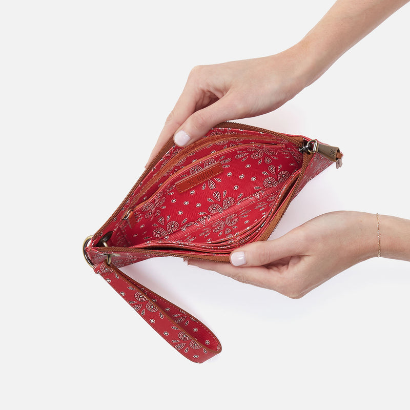 Vida Wristlet In Coated Canvas Red Journey Bandana – HOBO