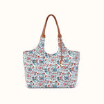 La Jolla Tote in Cotton Canvas - Batik Blooms Canvas- FOL