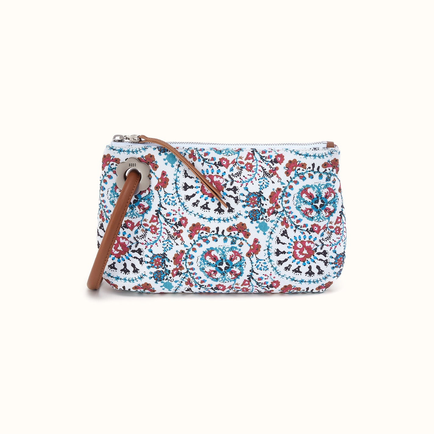 Daisy Daze Large Wristlet in Cotton Canvas - Batik Blooms Canvas