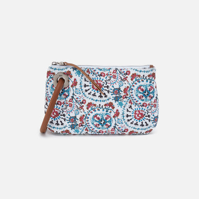 Daisy Daze Large Wristlet in Cotton Canvas - Batik Blooms Canvas