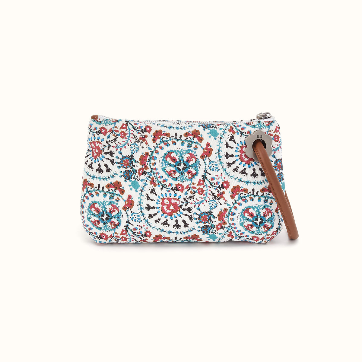 Daisy Daze Large Wristlet in Cotton Canvas - Batik Blooms Canvas