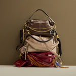 Avon Shoulder Bag in Polished Leather - Saddleberry