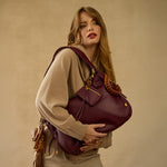 Kori Hobo in Pebbled Leather - Mulberry Glaze