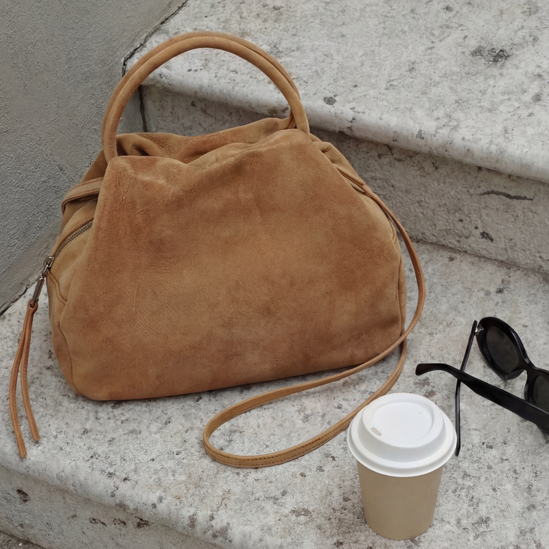 Darling Small Satchel In Buffed Leather - Whiskey