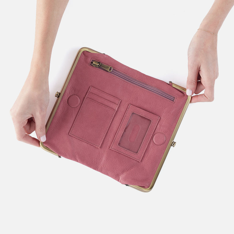 Lauren Clutch-Wallet In Tooled Embossed Leather - Mauve Tooled Emboss