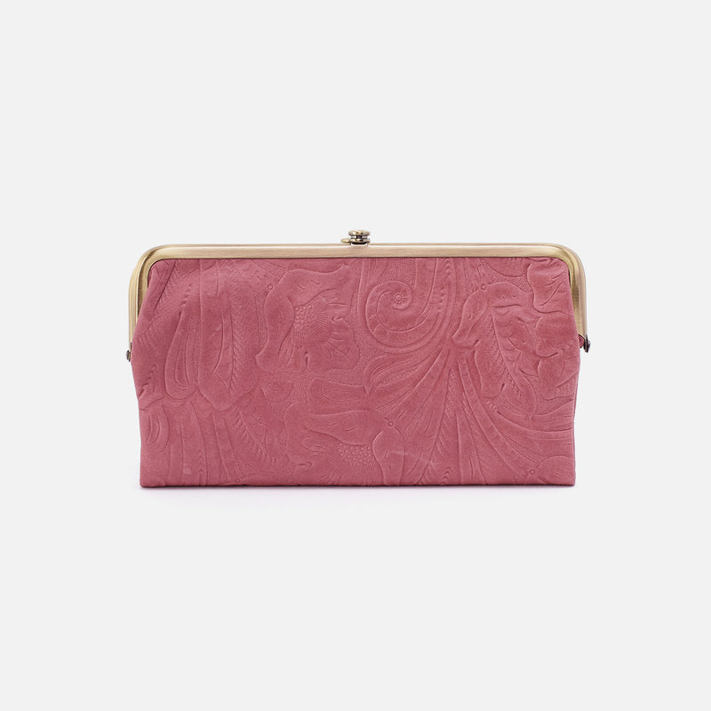 Lauren Clutch-Wallet In Tooled Embossed Leather - Mauve Tooled Emboss