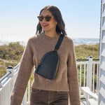 Fern Sling In Pebbled Leather - Black