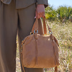 Harley Satchel In Buffed Leather - Whiskey