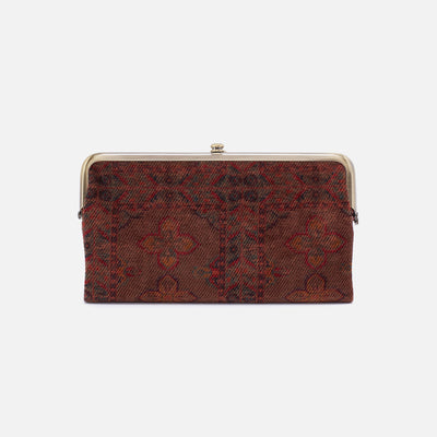 Lauren Clutch-Wallet in Tapestry Fabric With Leather Trim - Arabesque