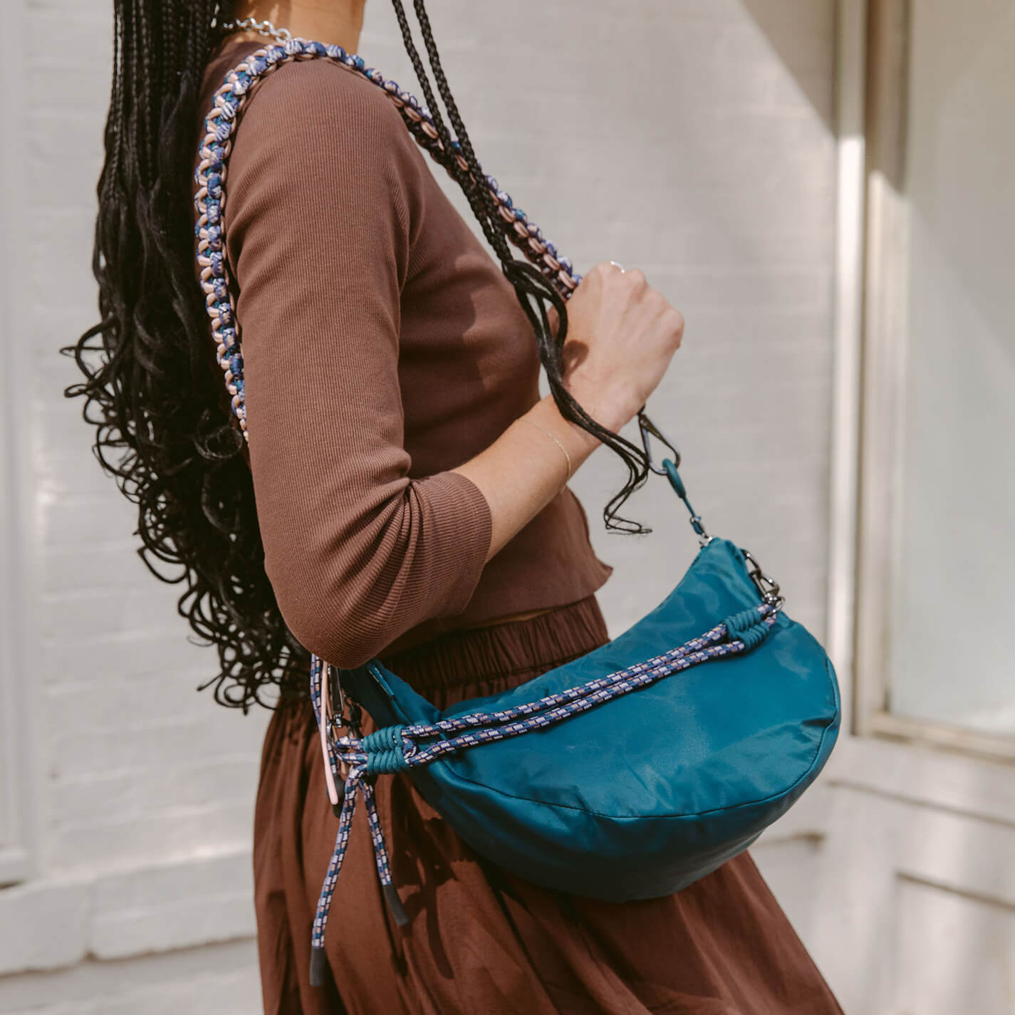 GO FOR IT Sling Crossbody in CaRefiber recycled nylon - Teal – HOBO