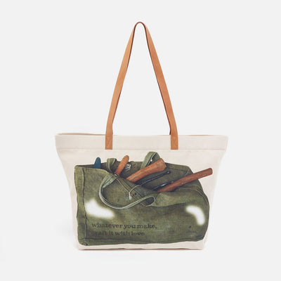 Tool Tote in Cotton Canvas - Green